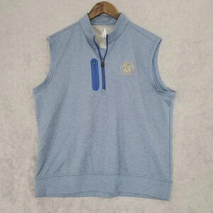Johnnie-O Men's Loyola Academy Sleeveless Quarter-Zip Pullover Vest L Blue 21PT